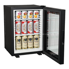 Refrigerador de 40 litros Competitivo Sin ruido Hotel Mini bar congelador Puerta de vidrio