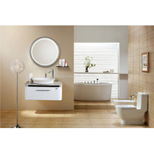 Gabinete de baño de acero inoxidable 304 para baño de hotel de moda con espejo redondo